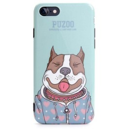   PUZOO TPU Glossy Shiny Powder Art dog iPhone 7/8 Green Baby