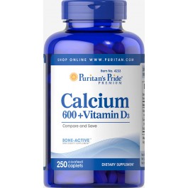 Puritan's Pride Calcium 600+Vitamin D3 250 caps