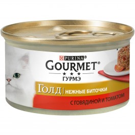 Gourmet Gold Нежные биточки с говядиной и томатами 85 г (7613035442474)