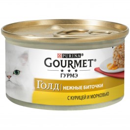 Gourmet Gold Нежные Биточки с курицей и морковью 85 г (7613035442207)
