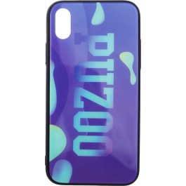 PUZOO Glass Printing with TPU Visions iPhone X Purple