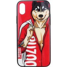 PUZOO Glass Printing with TPU Yuppie iPhone X Red Du