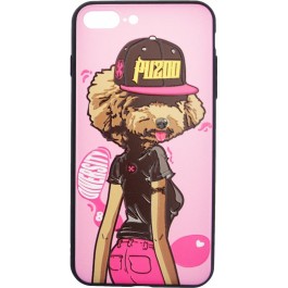 PUZOO TPU Case with UV Printing Hip Hop iPhone 7 Plus/8 Plus DJ Teddy Pink