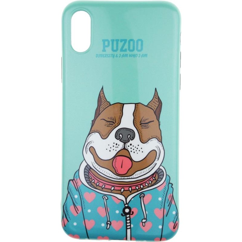 PUZOO TPU Glossy Shiny Powder Art dog iPhone X Green Baby - зображення 1