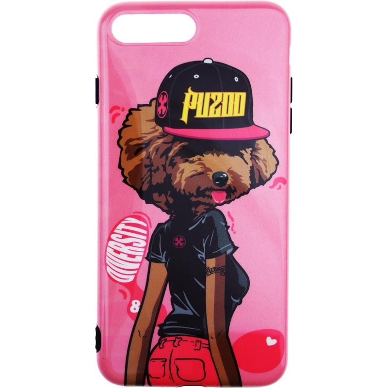 PUZOO TPU Glossy Surface IMD Hip Hop iPhone 7 Plus/8 Plus DJ Teddy Pink - зображення 1