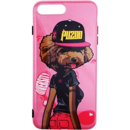PUZOO TPU Glossy Surface IMD Hip Hop iPhone 7 Plus/8 Plus DJ Teddy Pink