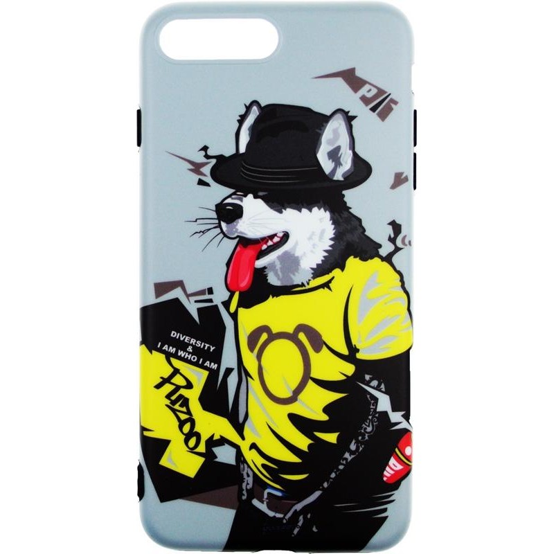 PUZOO TPU Glossy Surface IMD Hip Hop iPhone 7 Plus/8 Plus RAP Alaskan Grey - зображення 1