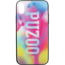 PUZOO Glass Printing with TPU Visions iPhone X Pink