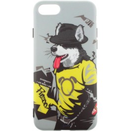 PUZOO TPU Glossy Surface IMD Hip Hop iPhone 7/8 RAP Alaskan Grey