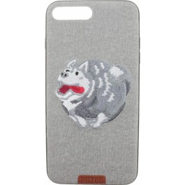   PUZOO TPU+TPU with stitchwork craft Ballon Dog iPhone 7 Plus/8 Plus Gray