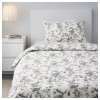 IKEA ALVINE KVIST пододеяльник + наволочка, 150x200/50x60, белый+серый (001.596.41) - зображення 6