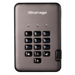 iStorage diskAshur PRO2 1 TB USB 3.1 Encrypted Portable Hard Drive (IS-DAP2-256-1000-C-G)