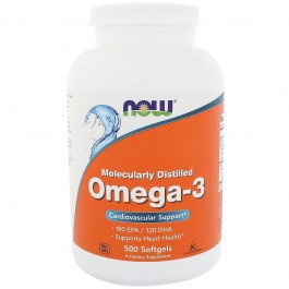 Now Omega-3 Molecularly Distilled Softgels 500 caps
