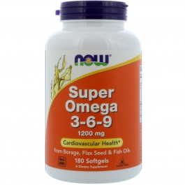 Now Super Omega 3-6-9 1200 mg Softgels 180 caps