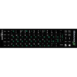 Grand-X 68 keys Cyrillic green, Latin white (GXDPGW)