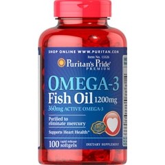 Puritan's Pride Omega-3 Fish Oil 1200 mg 100 caps - зображення 1