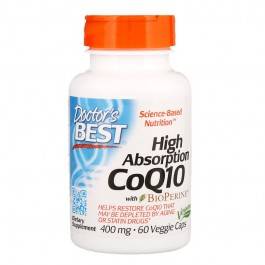 Doctor's Best High Absorption CoQ10 with Bioperine 400 mg 60 caps