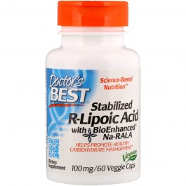 Doctor's Best Stabilized R-Lipoic Acid with BioEnhanced Na-RALA 100 mg 60 caps
