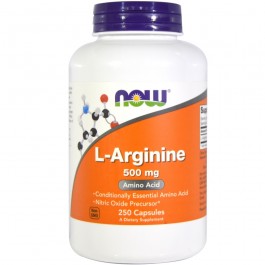 Now L-Arginine 500 mg Capsules 250 caps