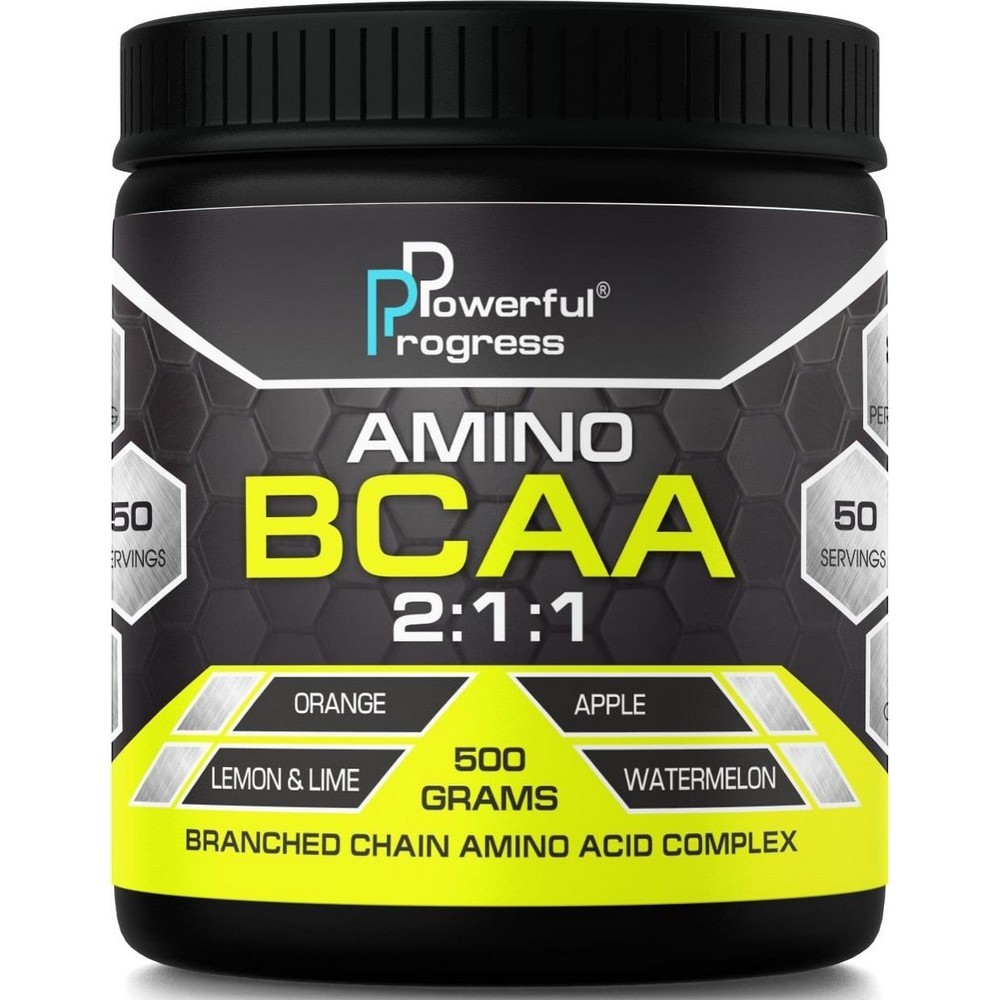 Powerful Progress Amino BCAA 2:1:1 500 g /50 servings/ Strawberry - зображення 1