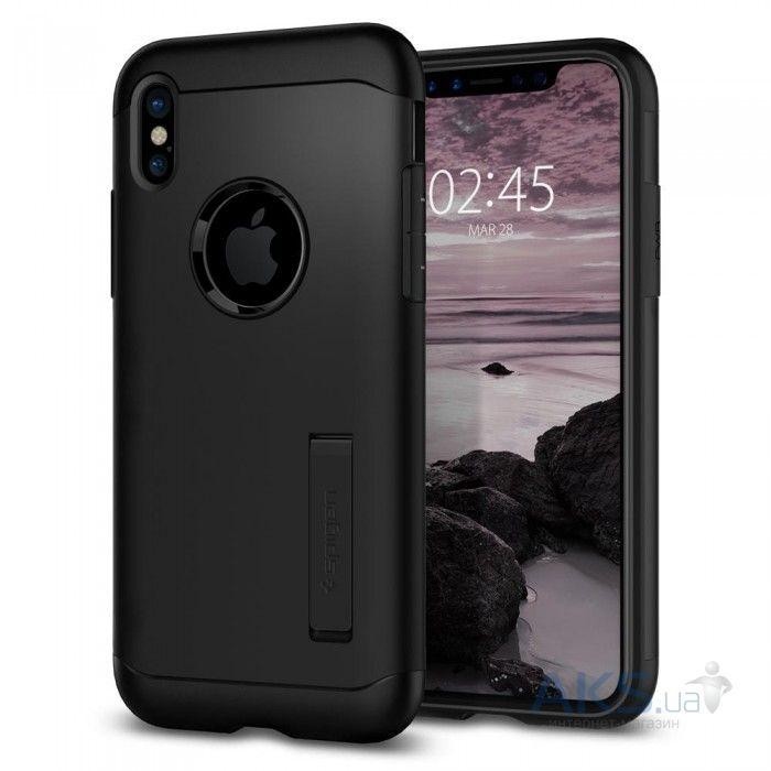 Spigen iPhone X Slim Armor Black 057CS22138 - зображення 1