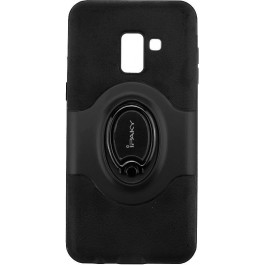 iPaky 360° Free Rotation Ring Holder case Samsung Galaxy A8 Plus A730F Black