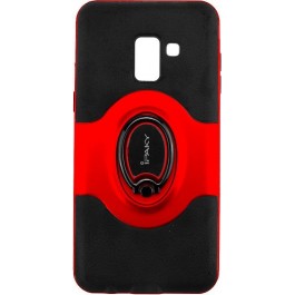 iPaky 360° Free Rotation Ring Holder case Samsung Galaxy A8 Plus A730F Red