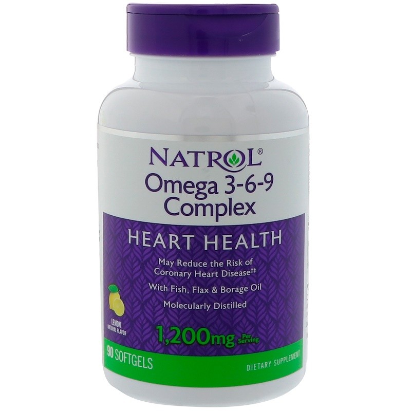 Natrol Omega 3-6-9 Complex 1200 mg 90 caps Lemon - зображення 1