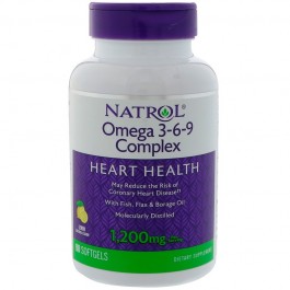 Natrol Omega 3-6-9 Complex 1200 mg 90 caps Lemon