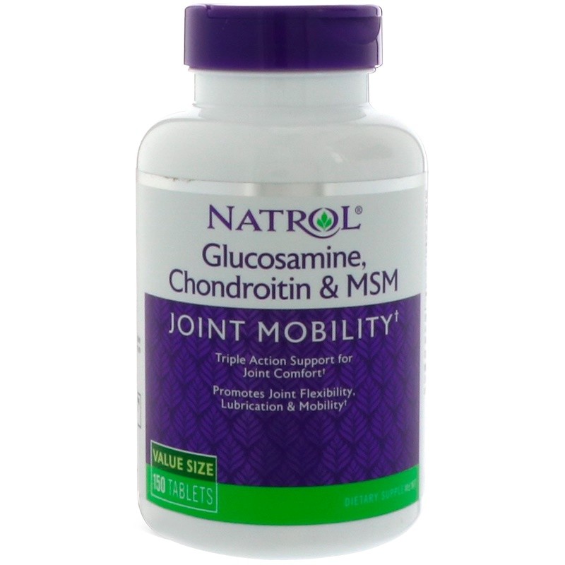 Natrol Glucosamine, Chondroitin & MSM 150 tabs - зображення 1