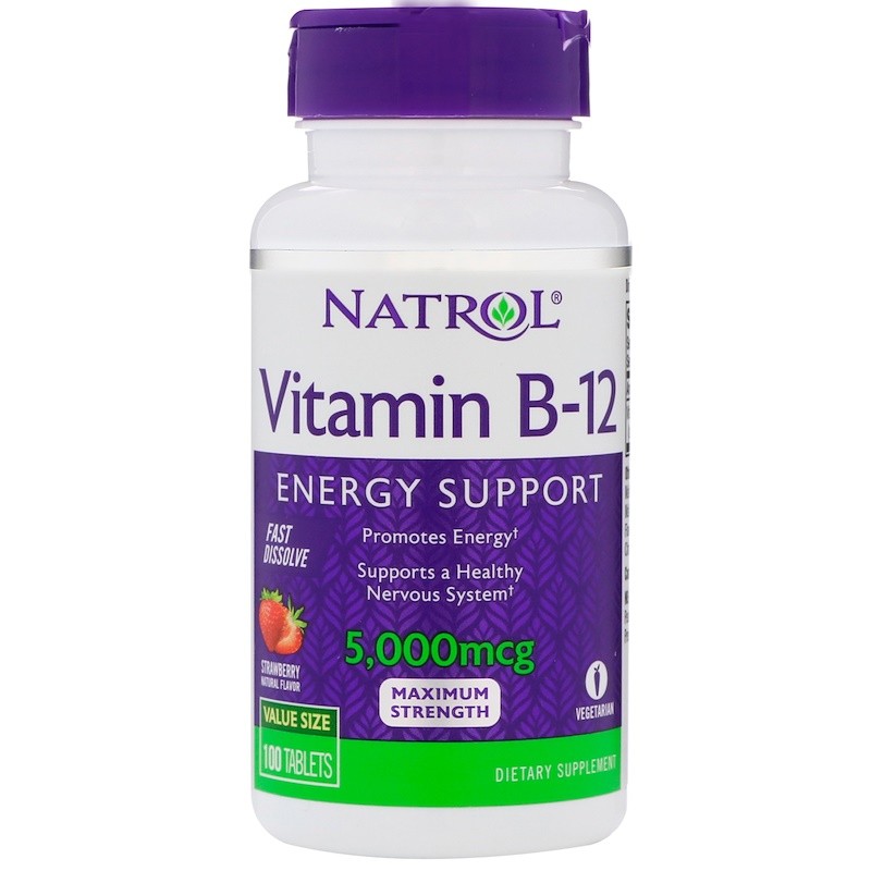 Natrol Vitamin B-12 Fast Dissolve 100 tabs Strawberry - зображення 1