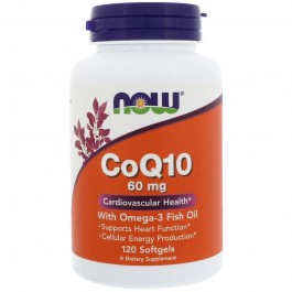   Now CoQ10 60 mg w/ Omega 3 Fish Oils 120 caps