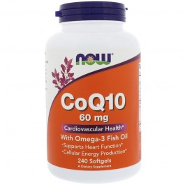   Now CoQ10 60 mg w/ Omega 3 Fish Oils 240 caps