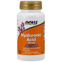 Now Hyaluronic Acid 50 mg with MSM Veg Capsules 60 caps