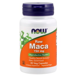 Now Maca 750 mg Raw Veg Capsules 30 caps