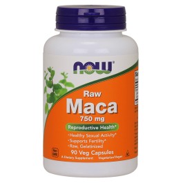 Now Maca 750 mg Raw Veg Capsules 90 caps