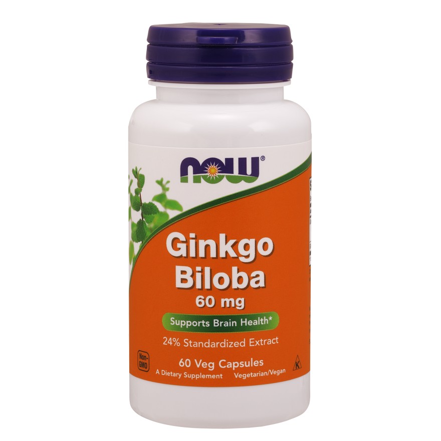 Now Ginkgo Biloba 60 mg Veg Capsules 60 caps - зображення 1