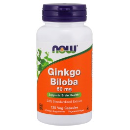   Now Ginkgo Biloba 60 mg Veg Capsules 120 caps