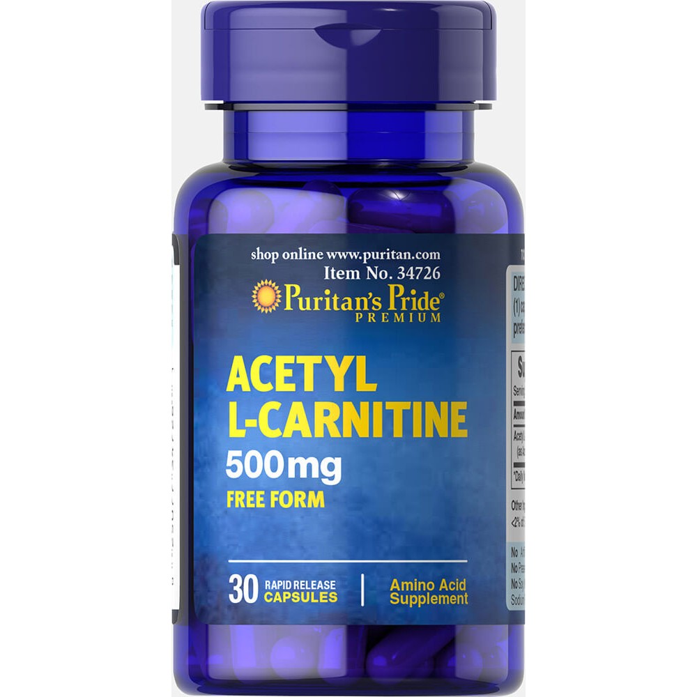 Puritan's Pride Acetyl L-Carnitine 500 mg 30 caps - зображення 1