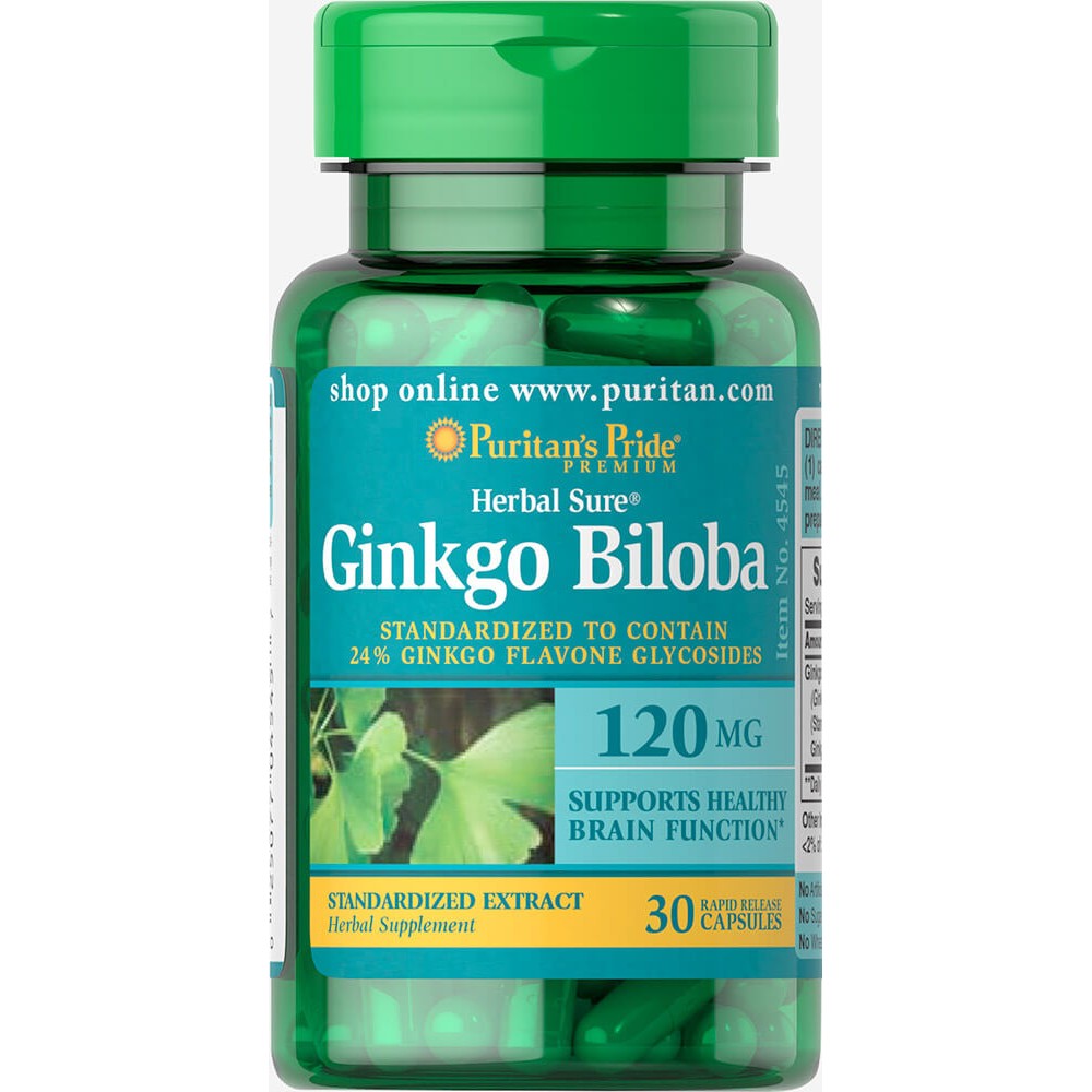 Puritan's Pride Ginkgo Biloba 120 mg 30 капсул - зображення 1