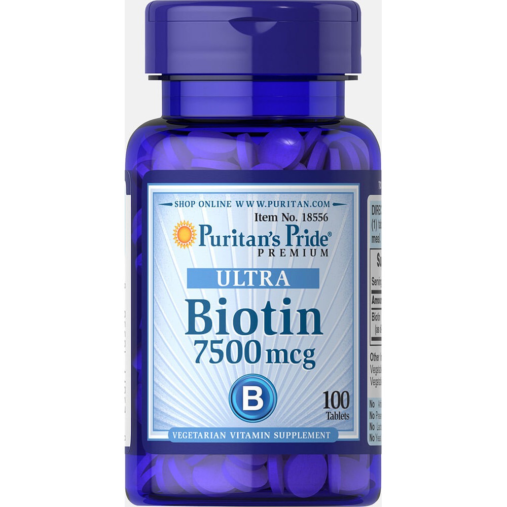 Puritan's Pride Biotin 7500 mcg 100 таб - зображення 1