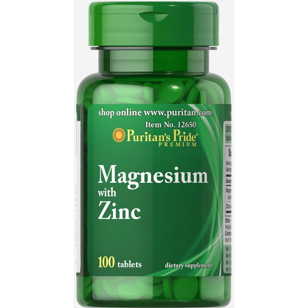 Puritan's Pride Magnesium with Zinc 100 tabs - зображення 1