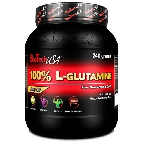 BiotechUSA 100% L-Glutamine 240 g /48 servings/ Unflavored - зображення 1