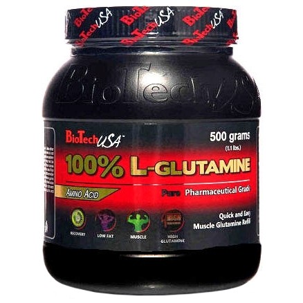 BiotechUSA 100% L-Glutamine 500 g /100 servings/ Unflavored - зображення 1