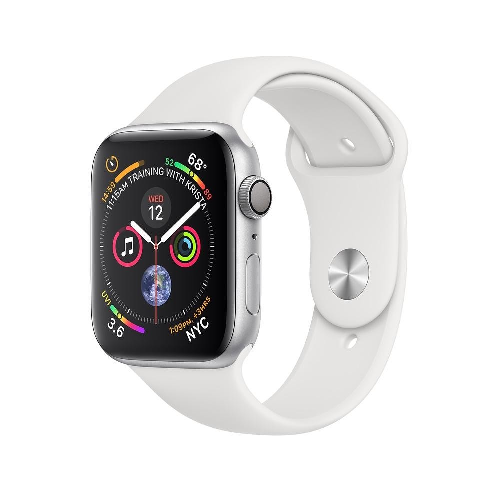 Apple Watch Series 4 GPS 44mm Silver Alum. w. White Sport b. Silver Alum. (MU6A2) - зображення 1