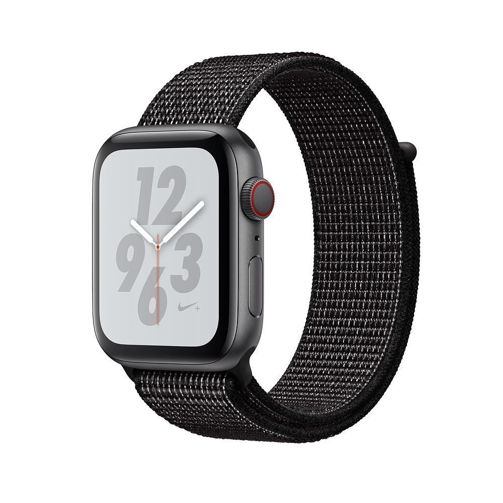 Apple Watch Nike+ Series 4 GPS + LTE 44mm Gray Alum. w. Black Nike Sport l. Gray Alum. (MTXD2) - зображення 1