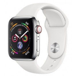 Apple Watch Series 4 GPS + LTE 40mm Steel w. White Band (MTUL2, MTVJ2)