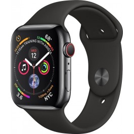 Apple Watch Series 4 GPS + LTE 44mm Black Steel w. Black Sport b. Black Steel (MTV52, MTX22)