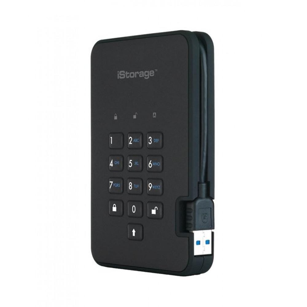 iStorage diskAshur 2 SSD 256 GB USB 3.1 Encrypted Portable SSD (IS-DA2-256-SSD-256-B) - зображення 1