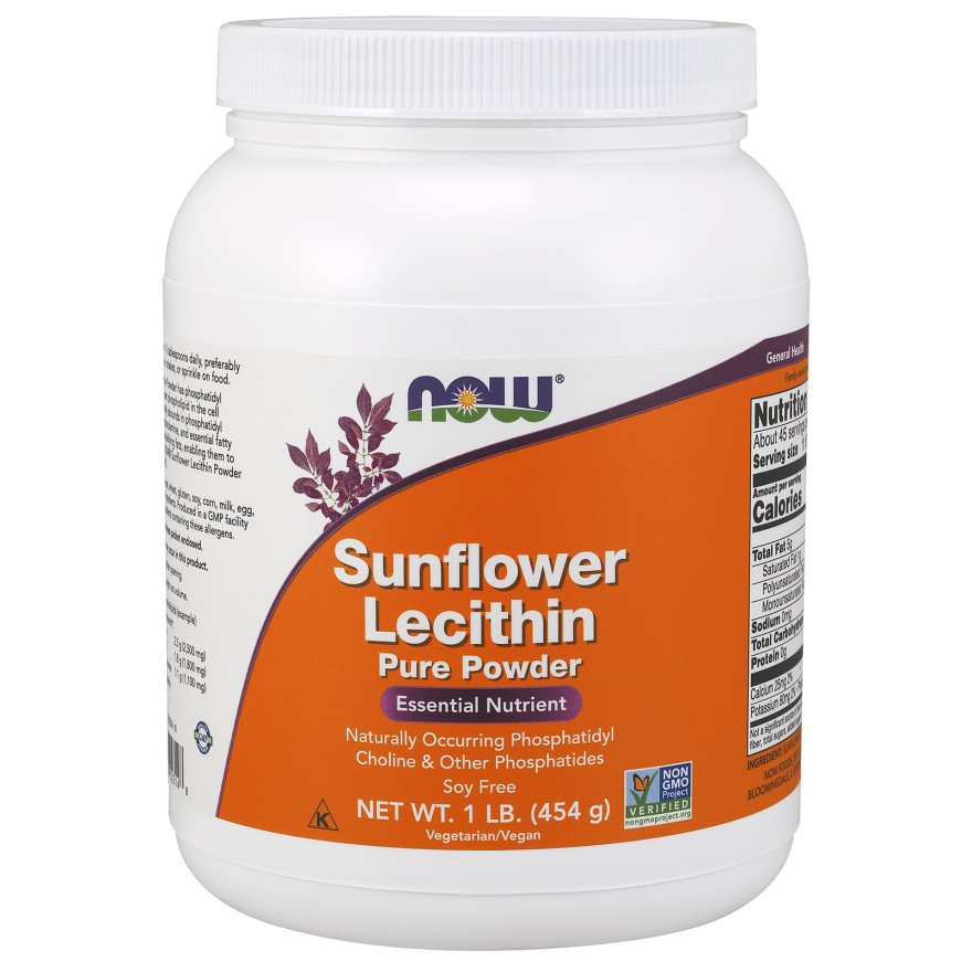 Now Sunflower Lecithin Pure Powder 454 g /45 servings/ - зображення 1